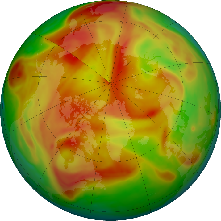 Arctic ozone map for 08 April 2018